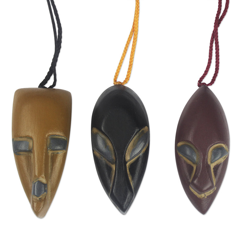 4.3'' Handmade Abstract Wood Hanging Figurine Ornament