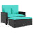 Ebern Designs Patio Sofa With Cushions 2-Seater Poly Rattan-107166783-107166757