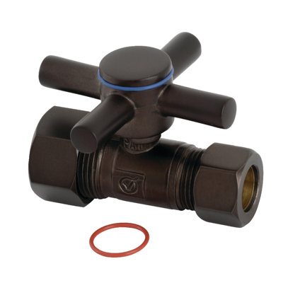 Kingston Brass Concord 5/8-Inch OD Comp x 1/2-Inch OD Comp Quarter-Turn Straight Stop Valve
