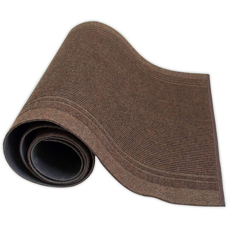 Light Weight Indoor / Outdoor Slip Resistant Brown Runner Rug, Runner 2'2" x 6'