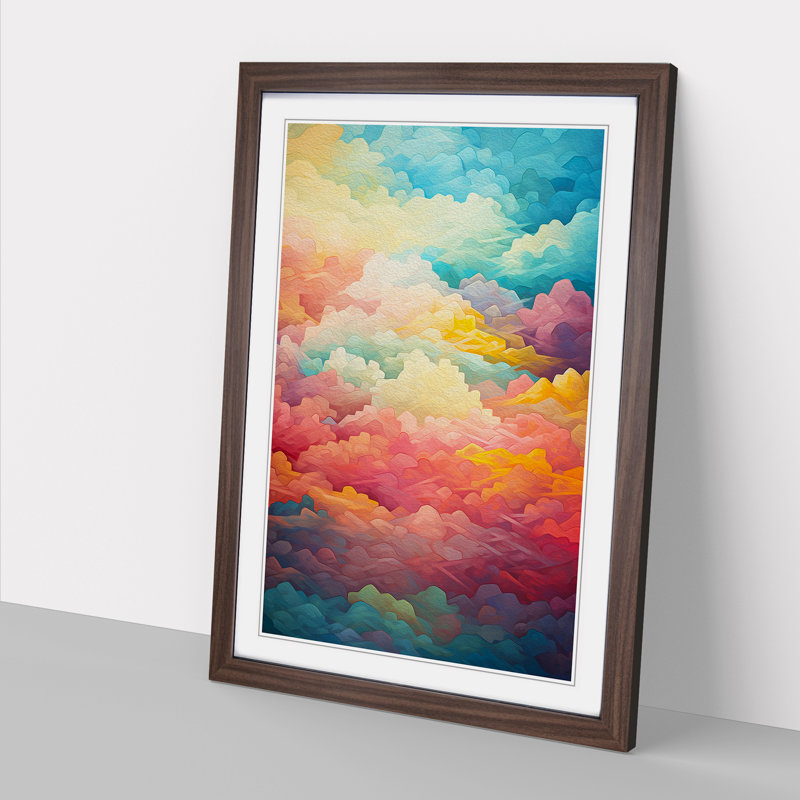 Single Picture Frame Print on Wood, 64cm H x 46cm W, Walnut Framed
