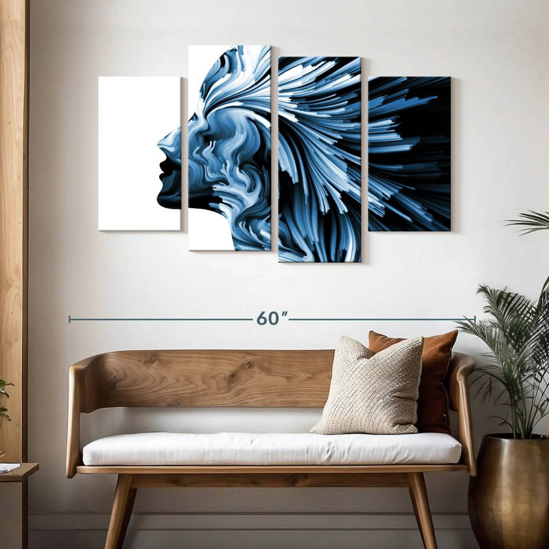 Leisha Imaginative Profile Abstract, 32" H x 52" W