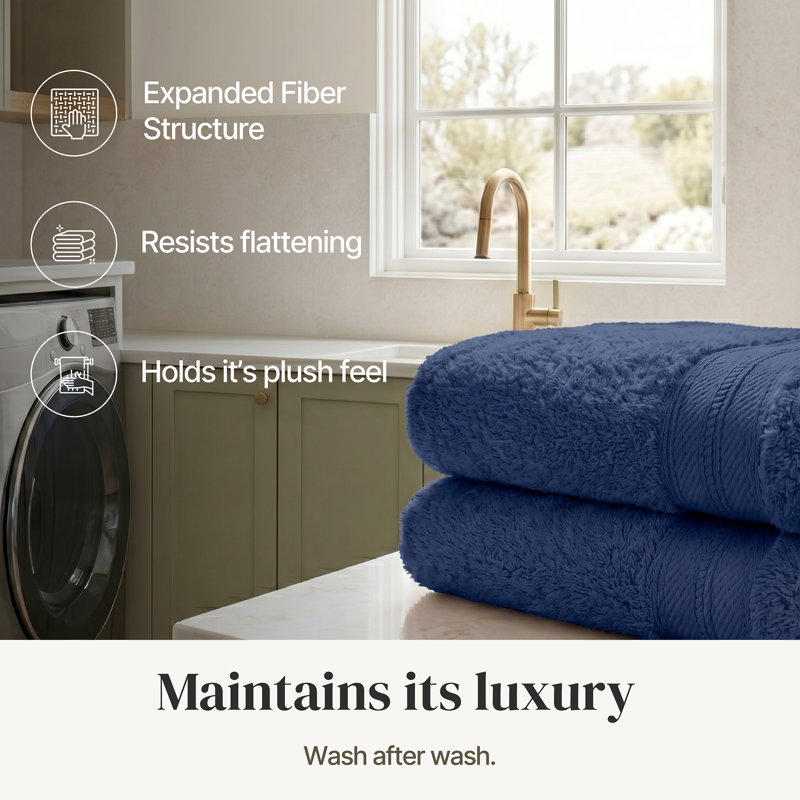 Modern Threads 4-Pack SpunLoft™ Bath Sheet Set, Navy
