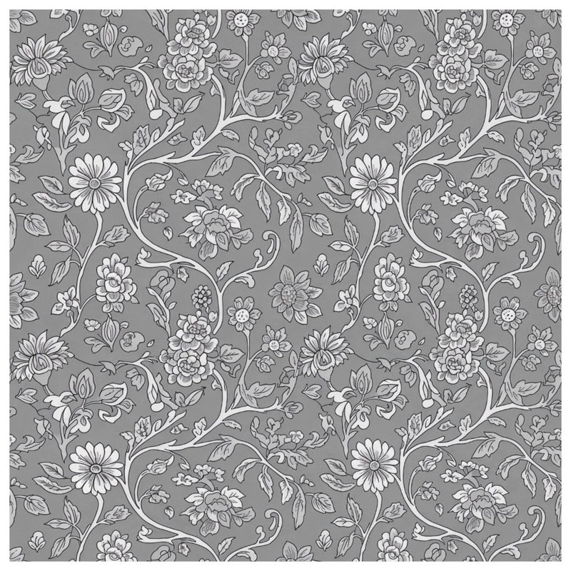 Couvertures à motif floral gris, 50in W x 60in H