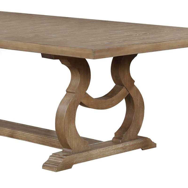 Chirata Extendable Trestle Dining Table in Brown