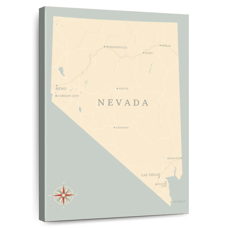 Aliaz Nevada Map, 24" H x 16" W