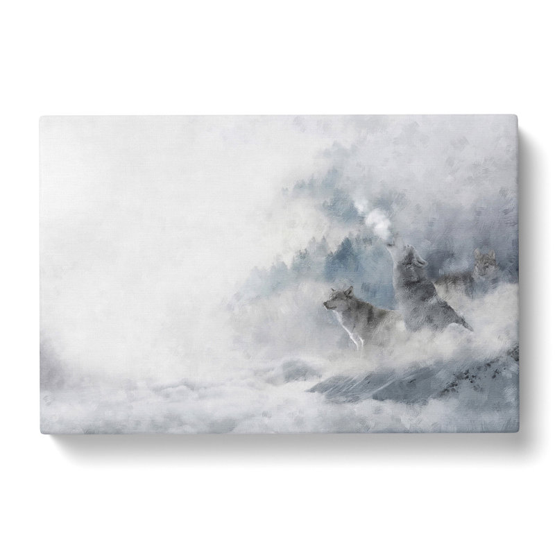 Wolves In Winter - Wrapped Canvas Print, 35cm H x 50cm W x 3cm D