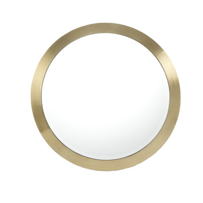 Ajibola Round Metal Framed Wall Mounted Accent Mirror in Gold