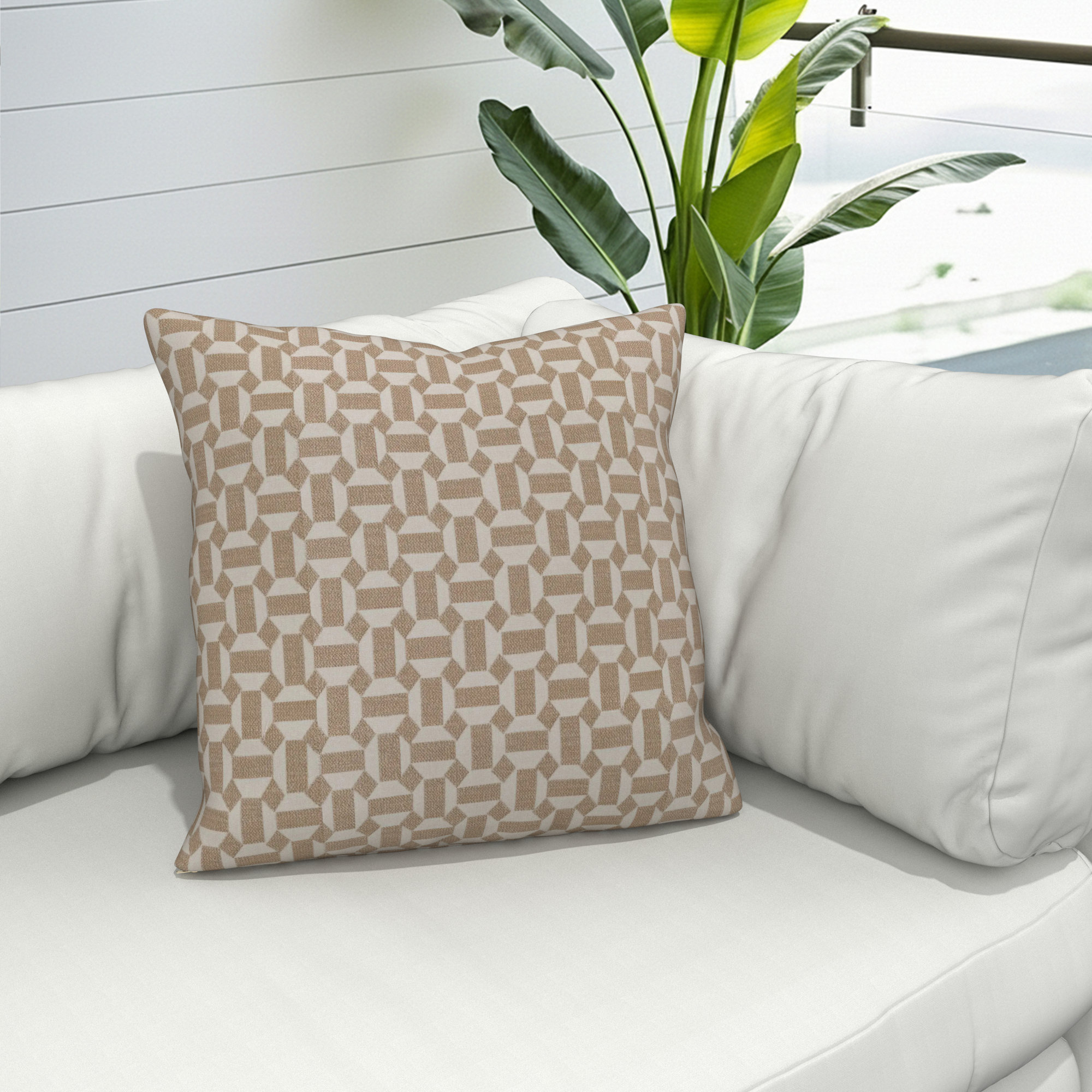 Gabi Indoor/Outdoor Throw Pillow, Assemble Sand, 24 x 24 x 3