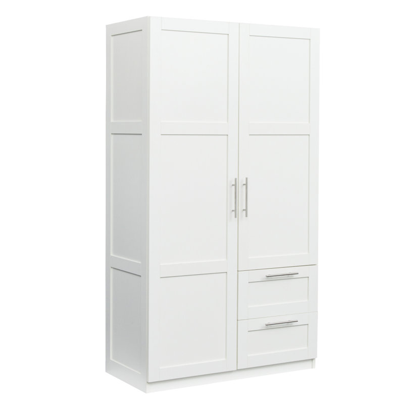 Armoire haute et armoire de cuisine avec 2 portes, 2 tiroirs et 5 espaces de rangement