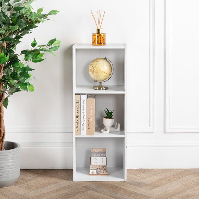 3 Tier  Cube Bookcase Wooden Bookshelf, White