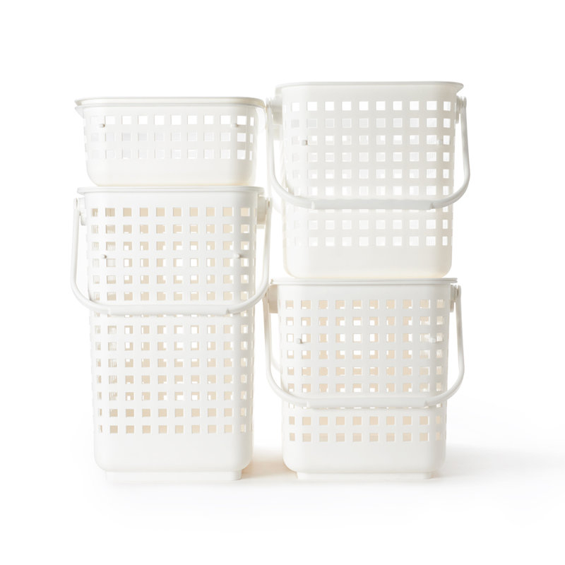 Modular Storage Basket S And Lid Set, 15.35" H x 10.9" W x 17.91" D, White