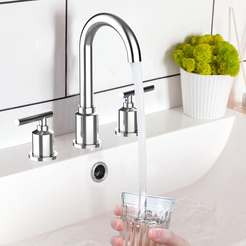 Bathroom Faucet, Widespread Bathroom Sink Faucet, 8 Inch Bathroom Faucet, Chrome