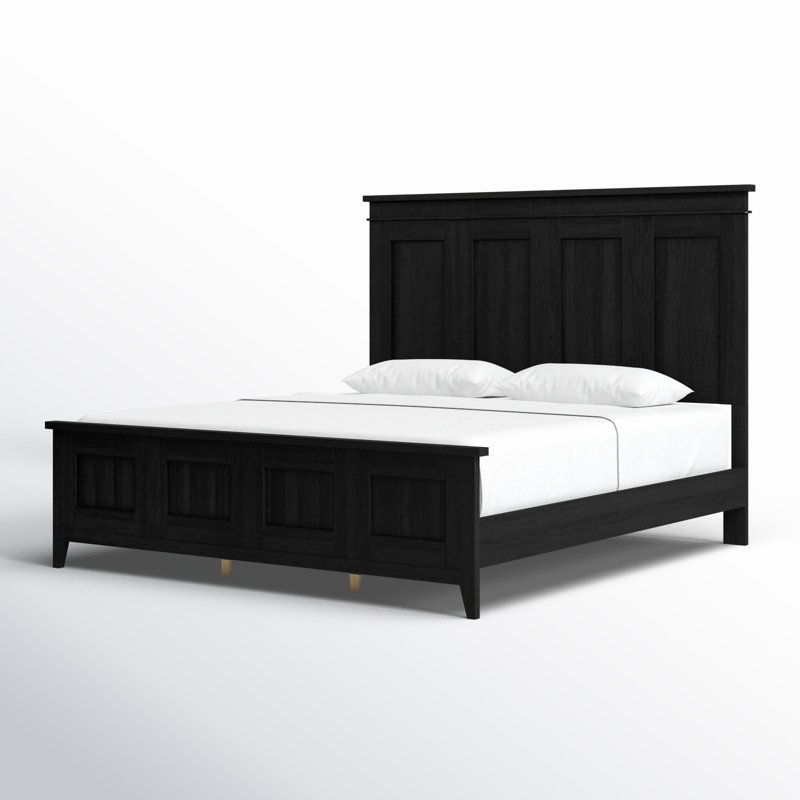 Mya Panel Bed, Black, Queen