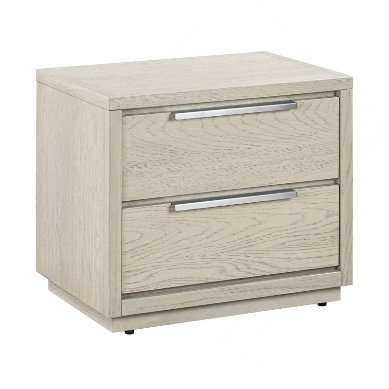 Modern 2 Drawer Nightstand With Long Handle