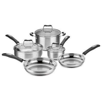Cuisinart 8-Piece Stainless Steel Pots and Pans Set, Silver