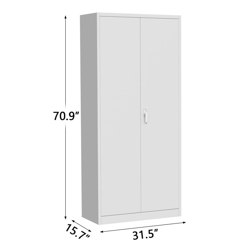 71" Tall Steel Storage Cabinets with 4 Adjustable Shelves and Lockable Doors