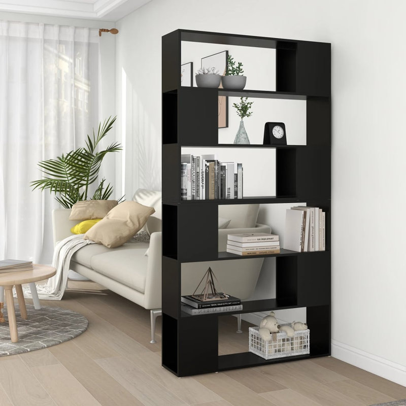 Eslow 188cm H x 100cm W Standard Bookcase, Black