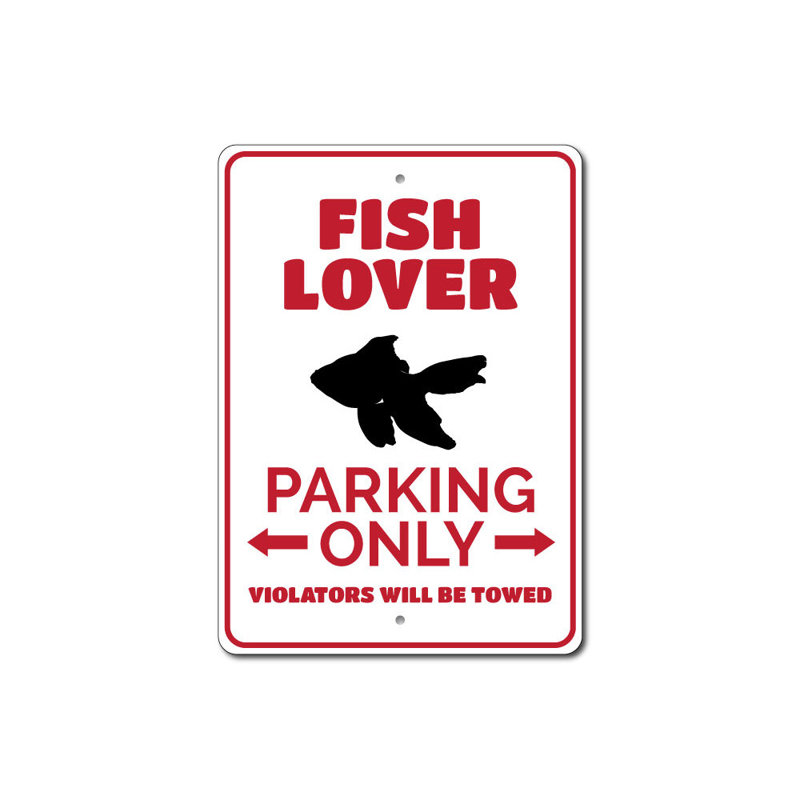 Enseigne de poisson en aluminium, H 14 po x l 10 po x P 0,04 po