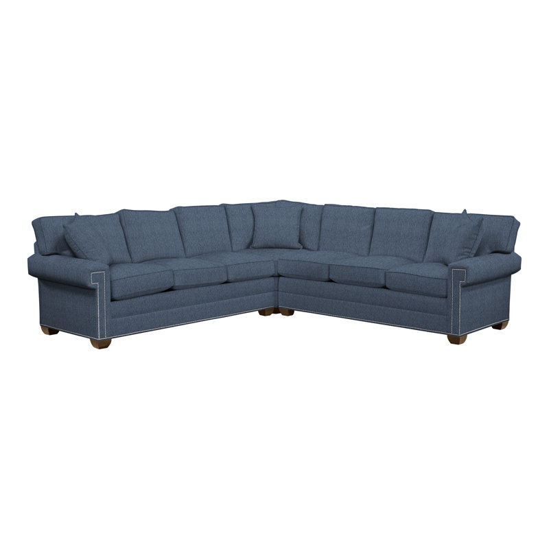 American Bungalow 3-Piece Davidson L-Sectional, Yes, Havana, Navada Blue Polyester