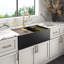 33" Farmhouse Concierge Apron Front Concrete Workstation Kitchen Sink in Ash with Cutting Board-1141336200