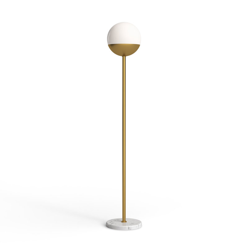 Yearby 62'' Floor Lamp, Brass, Frosted White