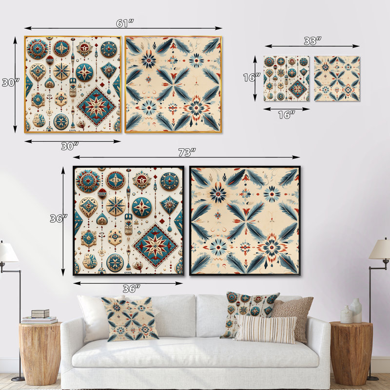 Zaina - Ensemble de 2 collages abstraits carrés, Cadre flottant noir, H 16 po x l 33 po