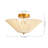 2-Light Cotton Semi Flush Mount Ceiling Light for Bedroom