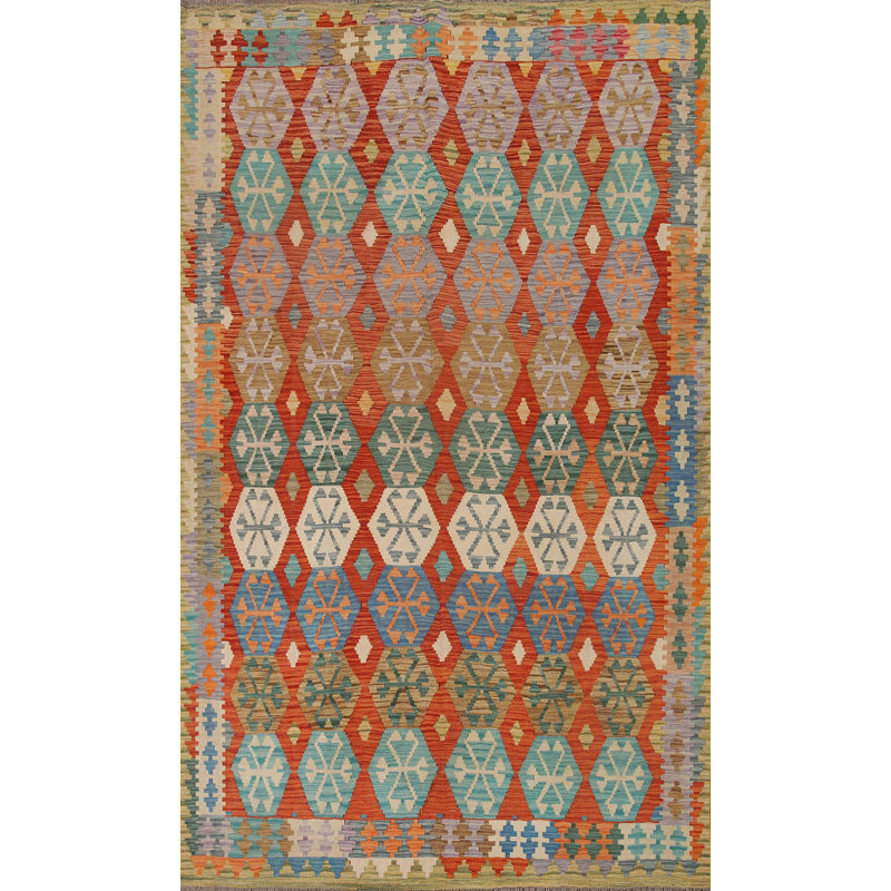 Tapis réversible en laine Kilim 6 x 10