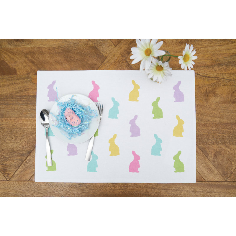 Easter Bunny Rabbit Placemats Set of 6