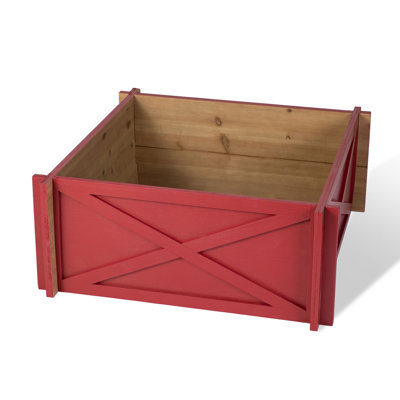  24.5"L Red Wooden Tree Collar (KD)