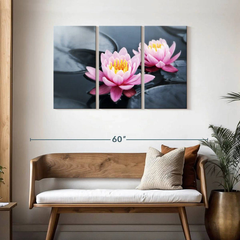 Harnek Pink Pop Lotus, 28" H x 45" W