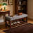 43.7''W Solid Rubber Wood  Upholstered Shoe Bench