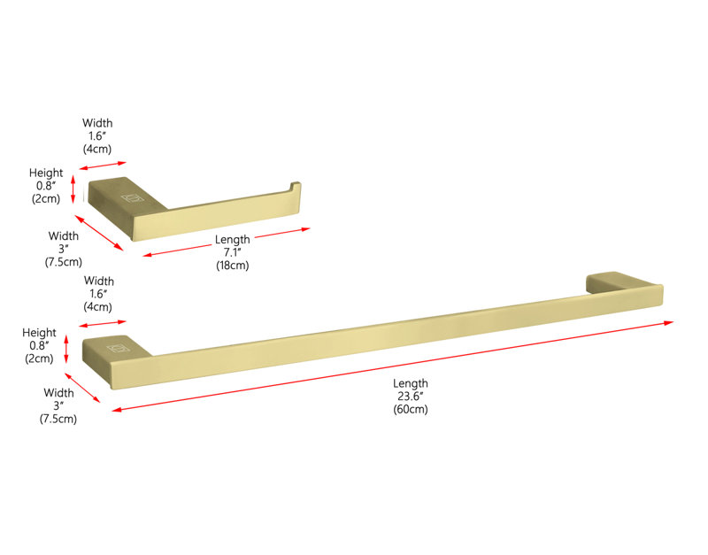 Sofia 2 - Piece Bathroom Hardware Set, Brushed Gold