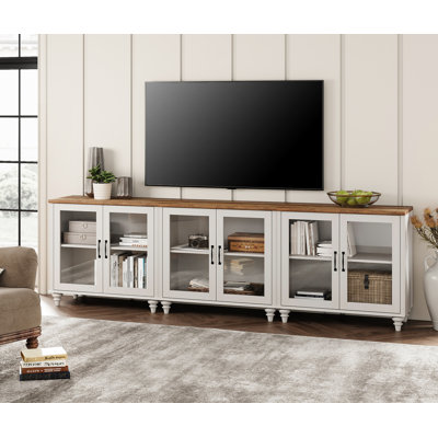 Buffet Scarlett avec 6 portes en verre, armoire Buffet avec tablette réglable