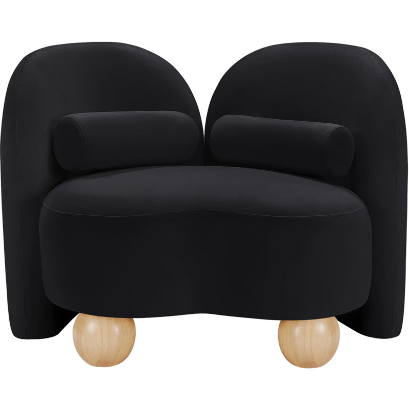 Daphne Upholstered Chair, Black Velvet