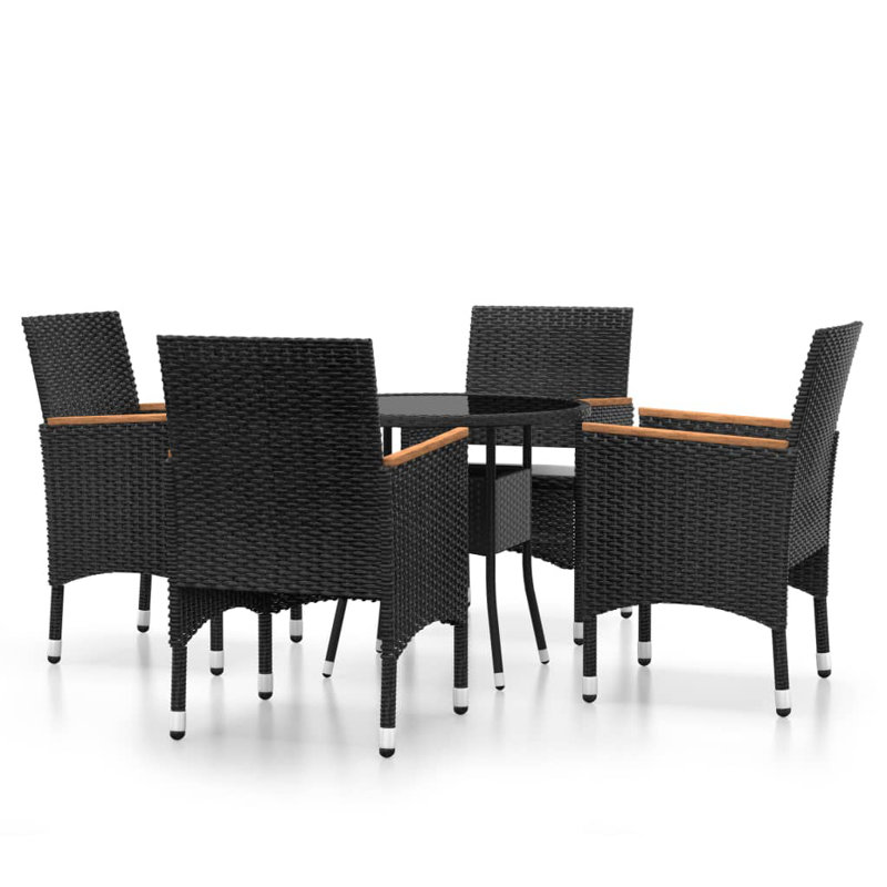 Garden Bistro Set Furniture, Black