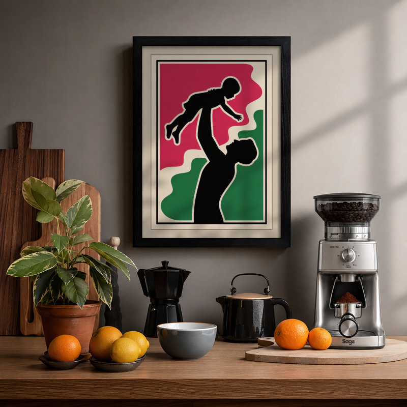 Moments of Play Mid-Century - Framed Print, A1 - 84.1 x 59.4 cm, Black