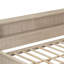 Lit de jour simple en bois avec tablettes de rangement et 3 tiroirs, lait blanc antique