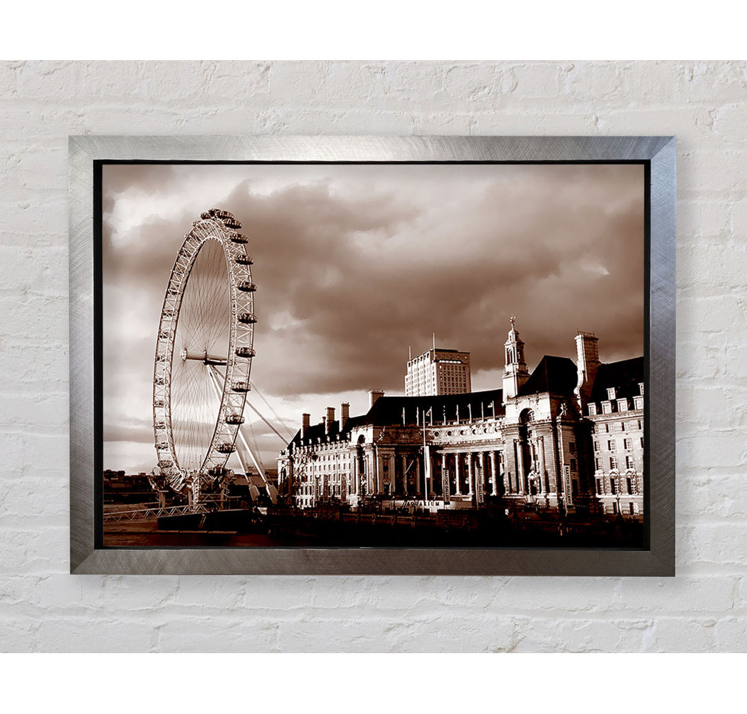 London Eye Brown - Einzelner Bilderrahmen Kunstdrucke