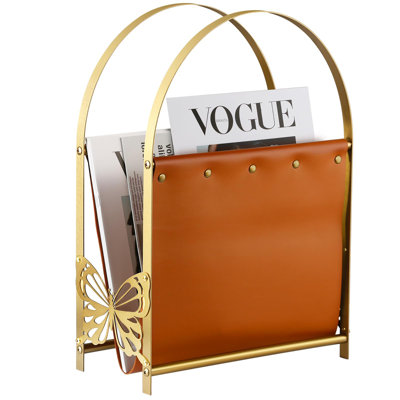 Artificial Leather Magazine Rack Floor