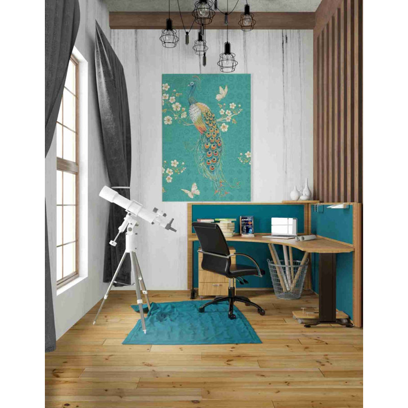 «Ornate Peacock XD» par Daphne Brissonet, art mural sur toile, H 40 po x l 26 po x P 1,25 po
