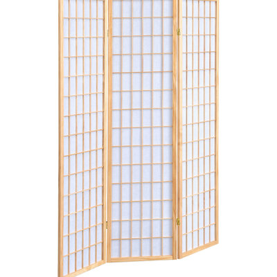 3 - Panel Folding Screen For Space Separation, Organic Rubberwood And White Paper Mix, 71.18 H X 52 W, Modern Functionality Decorative Room Divider, Finish, Combination, Inches High, Wide, Look