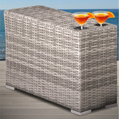 Interlaken Rectangular PVC Wicker Outdoor Side Table