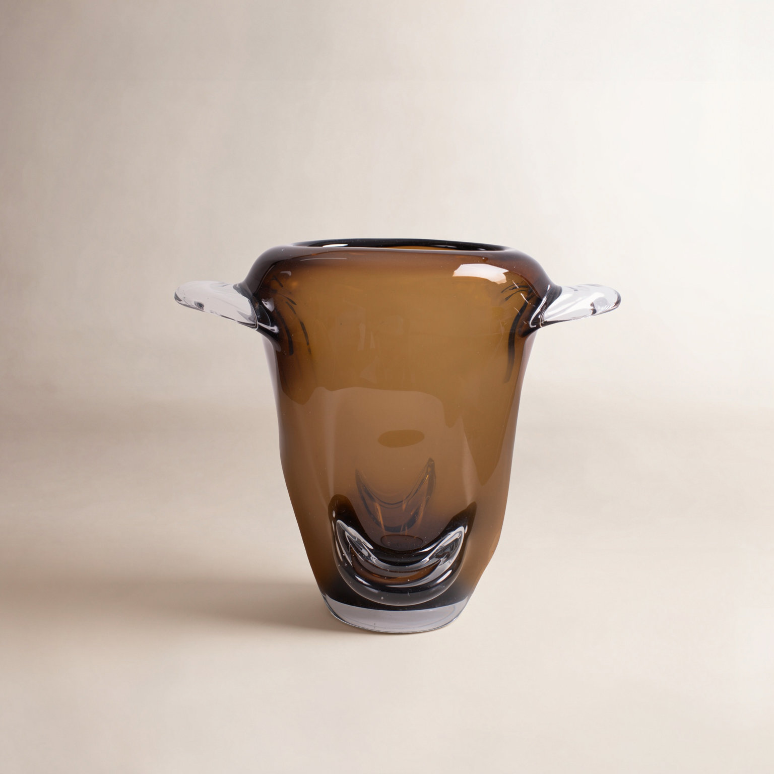 Glass Table Vase, 9.75" H x 12.25" W x 5.75" D
