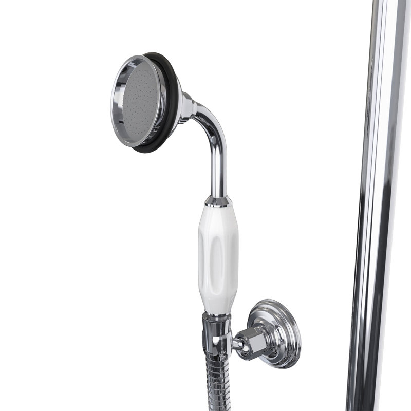 Abbey Chrome Exposed Wall Mount Shower Faucet Set with Hand Shower (Valve Included)