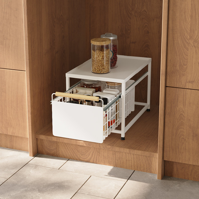 Spice Rack, 25.5cm H x 39cm W x 24.5cm D, White