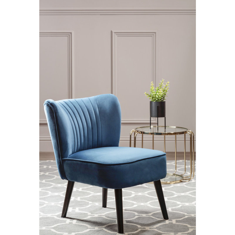Glasgow Upholstered Slipper Chair, Blue