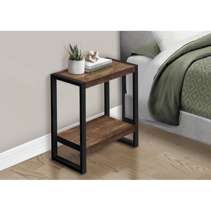 Table d'appoint polyvalente à 2 niveaux pour le côté, la fin ou la table de chevet dans le salon, la chambre à coucher, idéale pour le placement de la lampe et l'affichage décoratif
