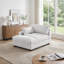 Chaise longue surdimensionnée rembourrée en chenille blanc cassé avec accoudoirs et coussins décoratifs-289331907